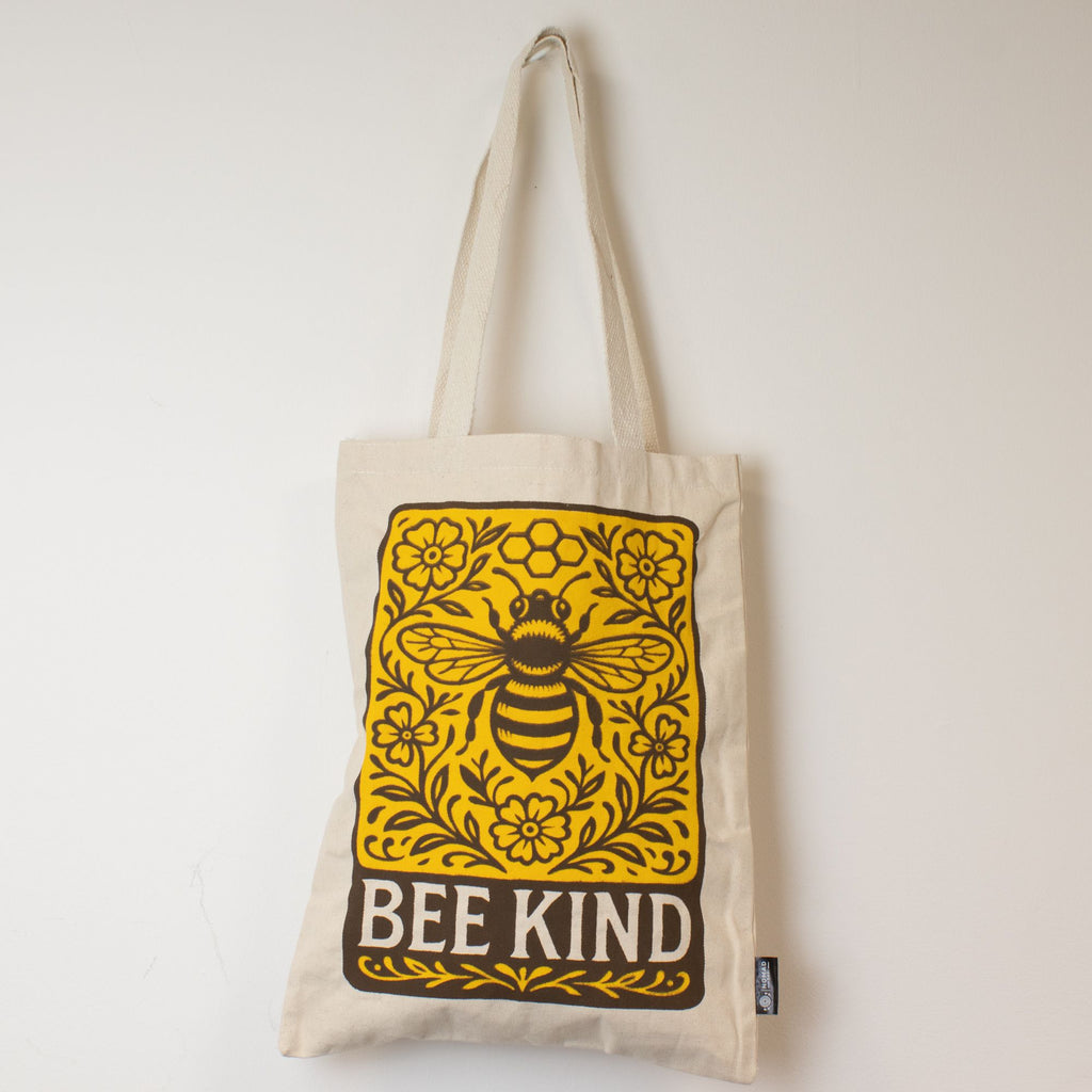 Nomad Sari Tote Bag - Bee Kind | Natural Canvas | Velora