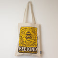Nomad Sari Tote Bag - Bee Kind | Natural Canvas | Velora