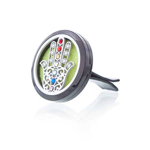Hamsa Car Diffuser Kit 30mm - Stainless Steel Locket | Velora