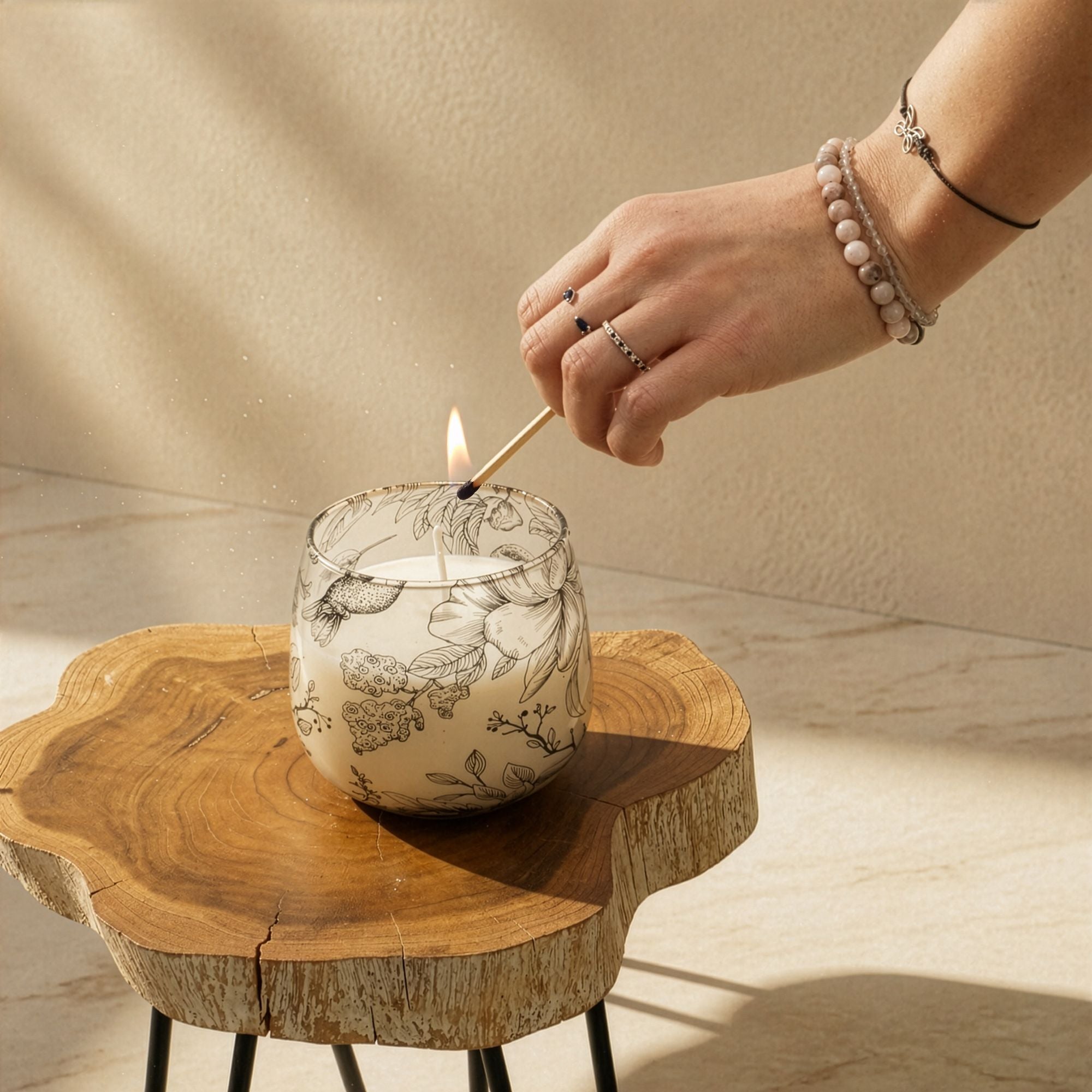 Drawn by Flame Glass Jar Candle - Medium | Velora