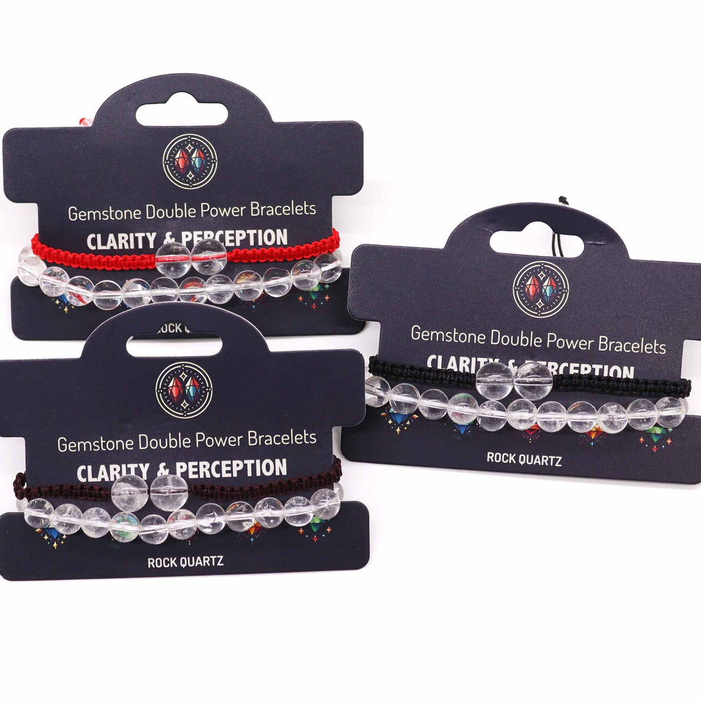 Clear Quartz Double Power Bracelet | Gemstone String Bracelet | Velora