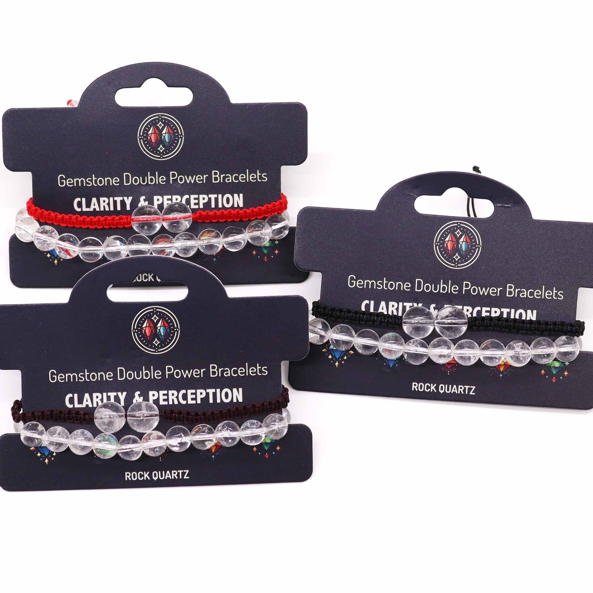 Clear Quartz Double Power Bracelet | Gemstone String Bracelet | Velora
