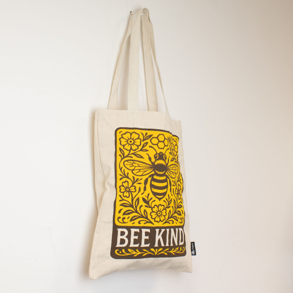 Nomad Sari Tote Bag - Bee Kind | Natural Canvas | Velora