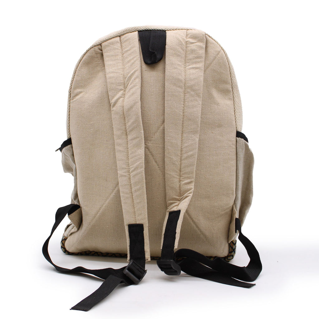 Large Hemp & Cotton Backpack – Rope & Pockets Style | Velora