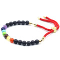 Lava Stone Chakra Bracelet | 18K Gold Plated | Royal String | Velora
