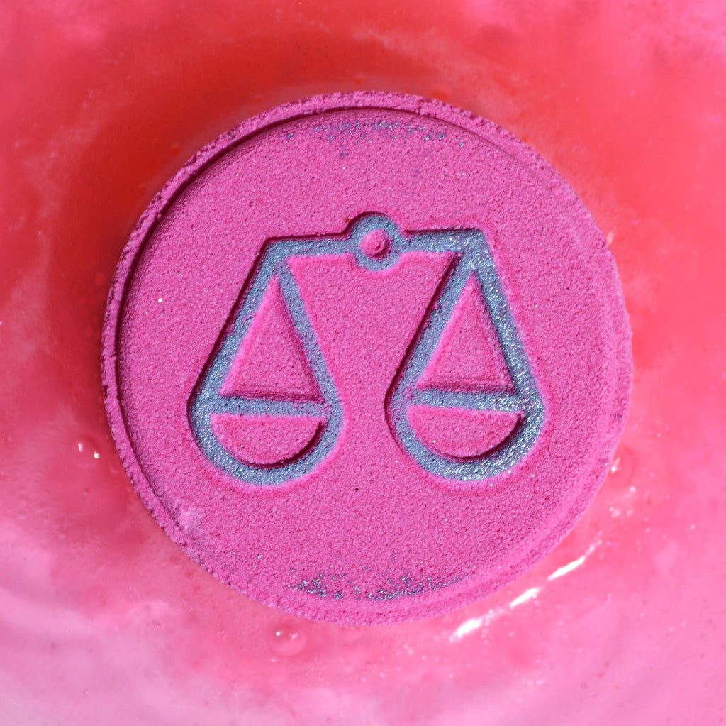 Libra Zodiac Bath Fizzers with Horoscope | Set of 2 | Velora