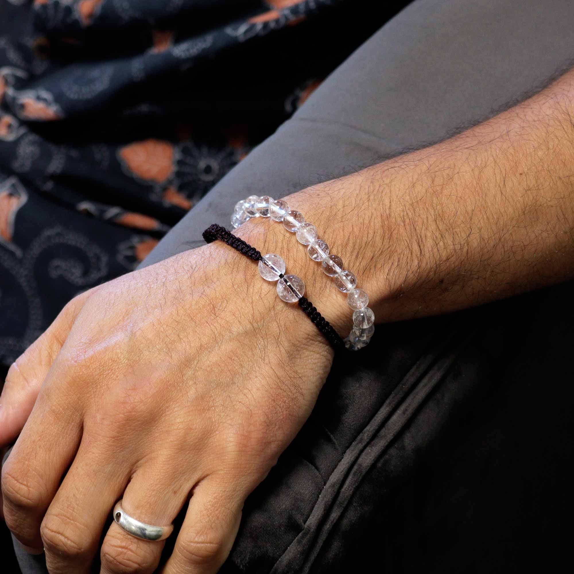 Clear Quartz Double Power Bracelet | Gemstone String Bracelet | Velora
