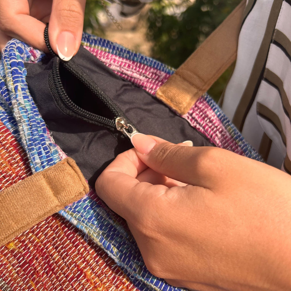 Recycled Big Rug Bag - Shades of Lavender | Velora
