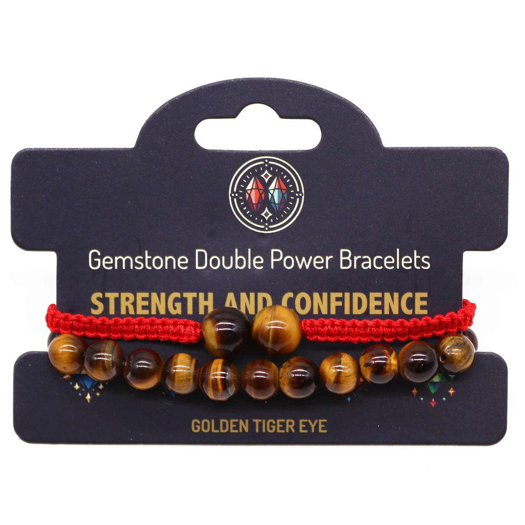 Gemstone Double Power Bracelet - Tiger Eye | Velora