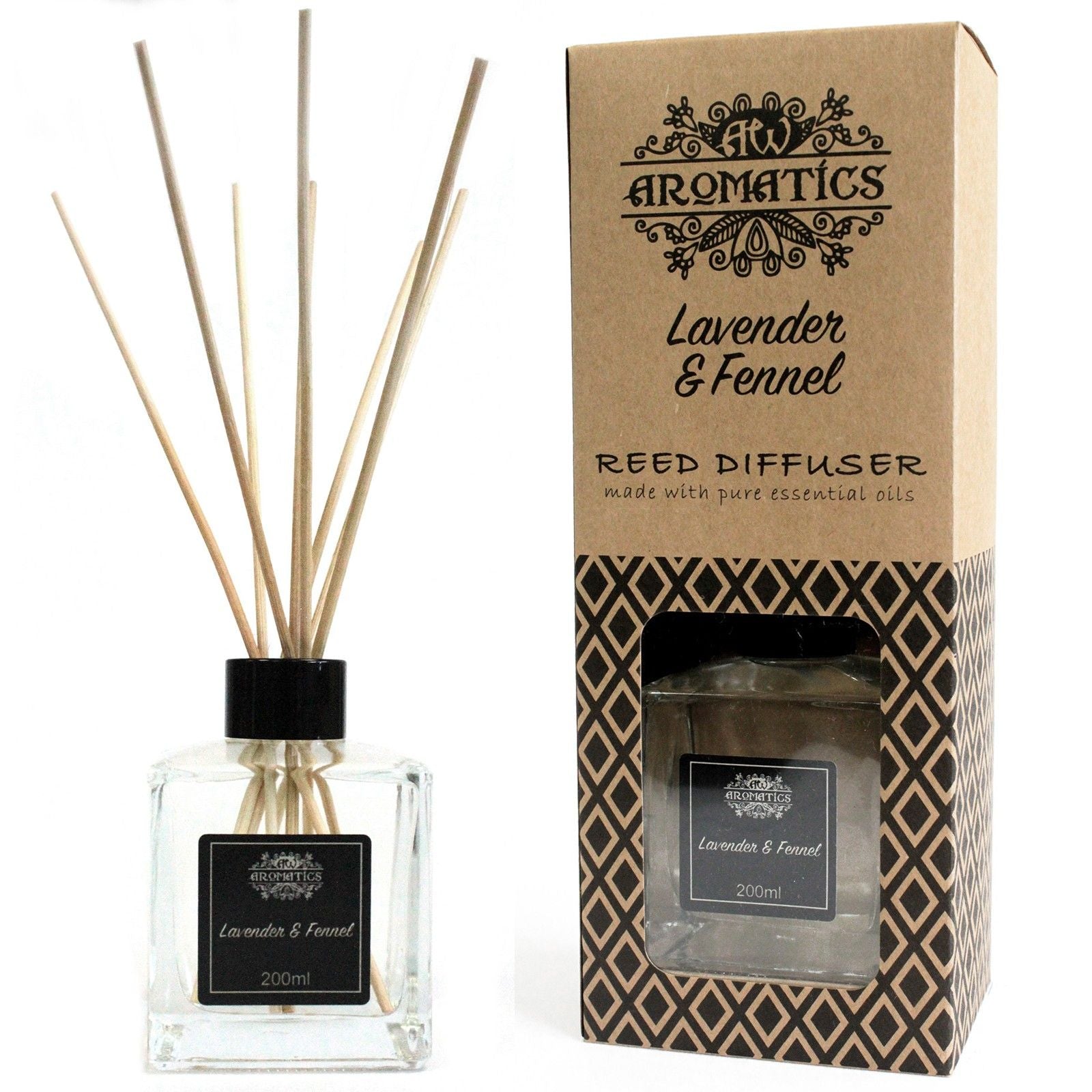 Lavender & Fennel Essential Oil Reed Diffuser 200ml | Velora