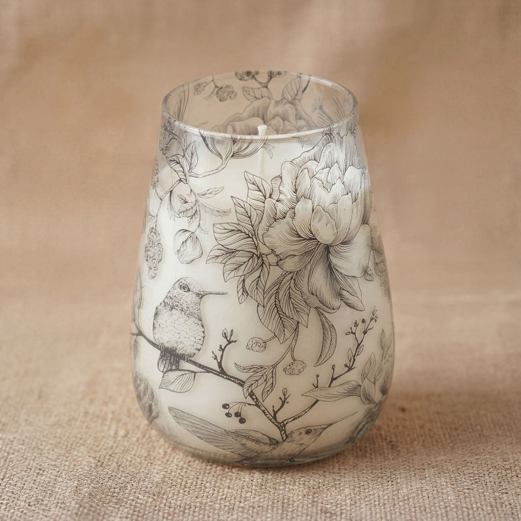 Tall Glass Jar Candle - Drawn by Flame | Velora