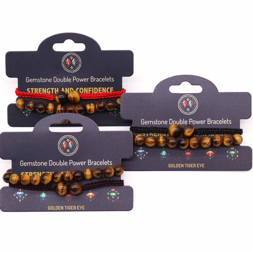 Gemstone Double Power Bracelet - Tiger Eye | Velora