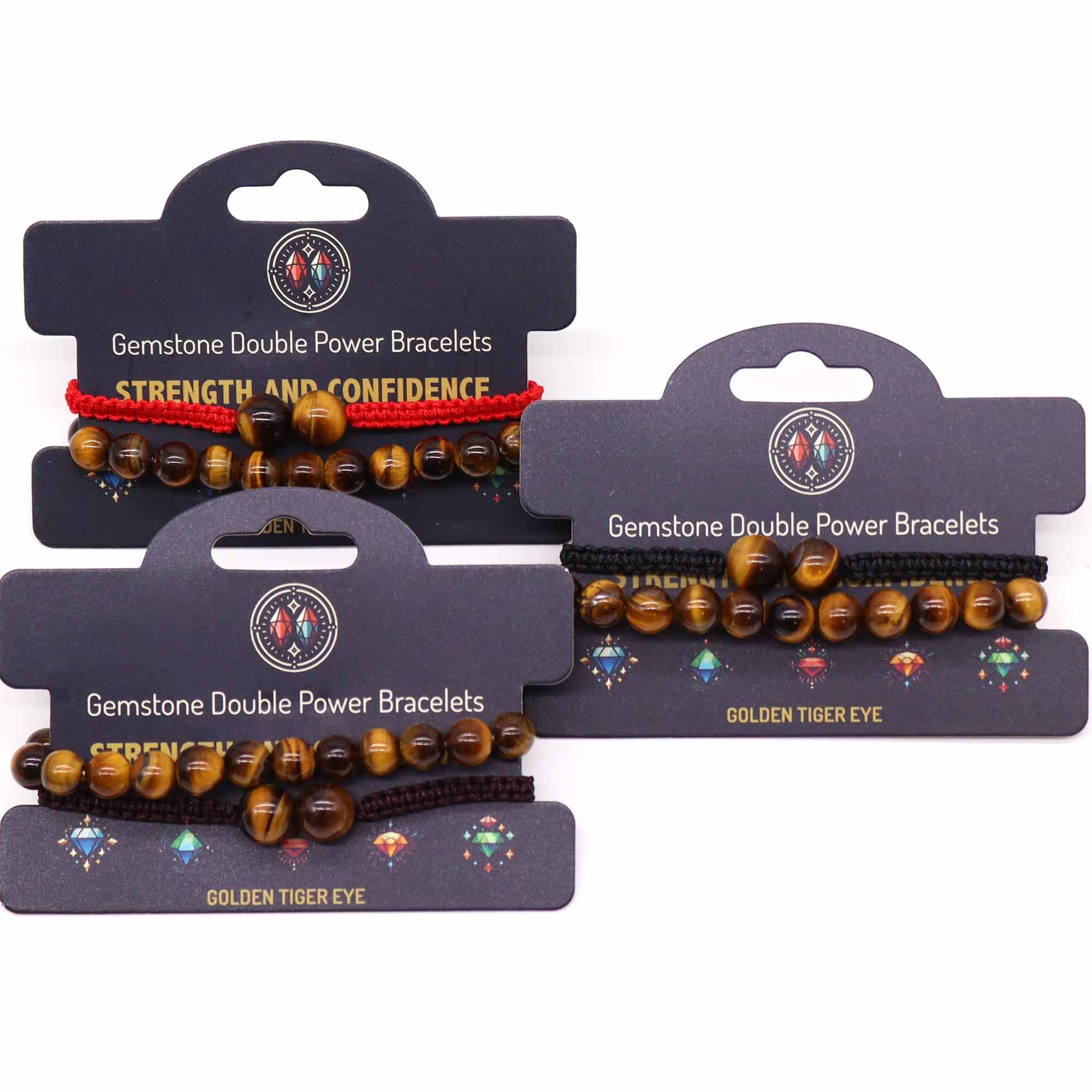 Gemstone Double Power Bracelet - Tiger Eye | Velora