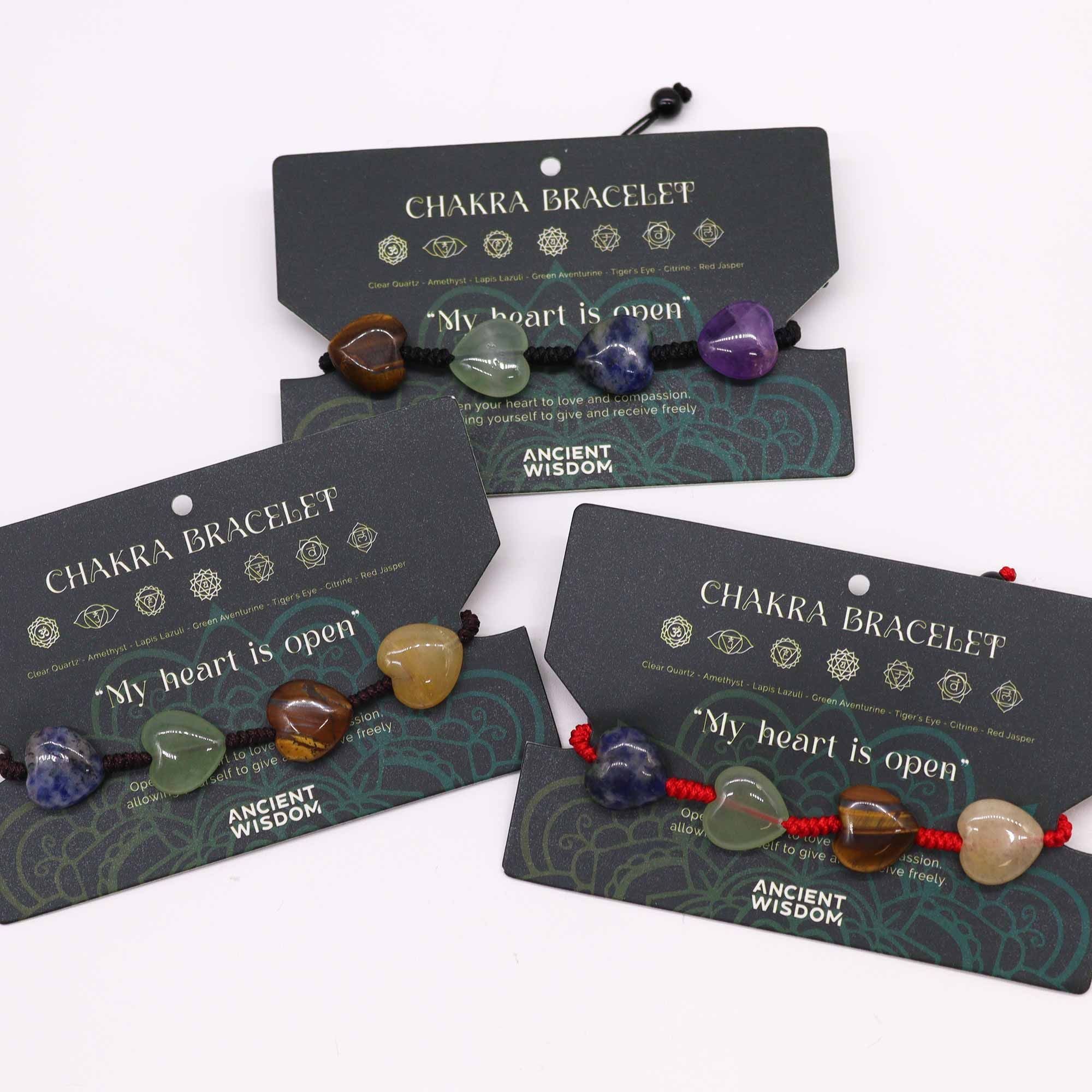 Chakra String Bracelet - Hearts | My Heart Is Open | Velora