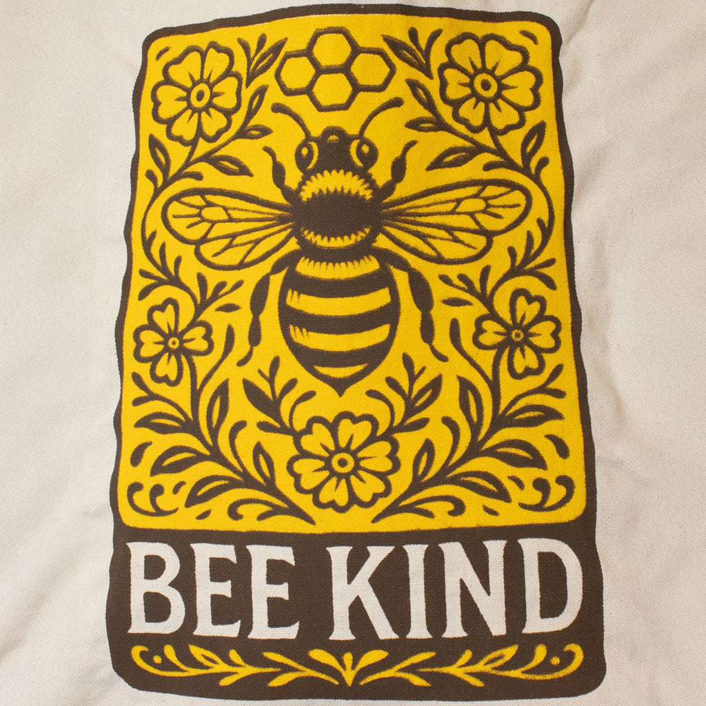 Nomad Sari Tote Bag - Bee Kind | Natural Canvas | Velora