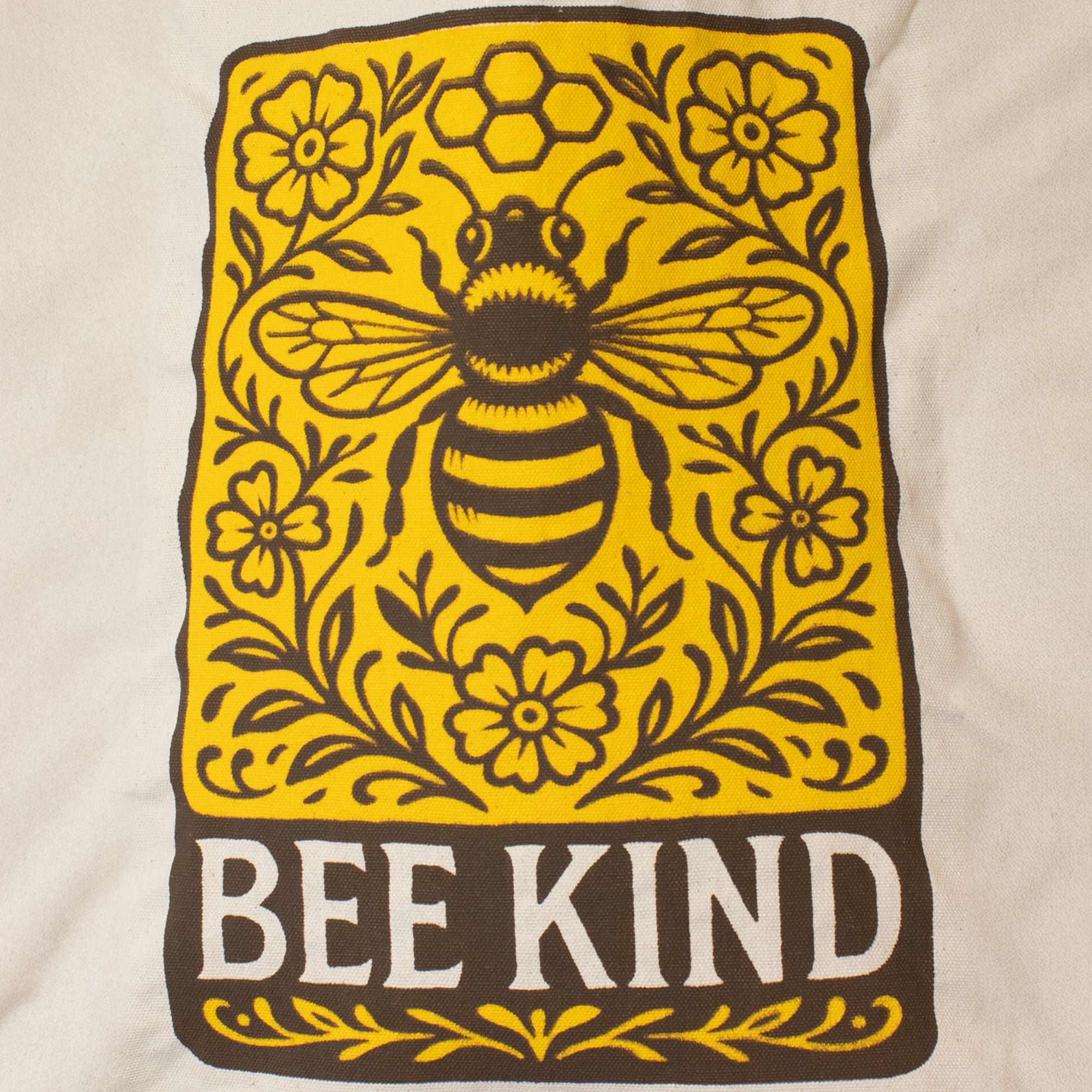 Nomad Sari Tote Bag - Bee Kind | Natural Canvas | Velora