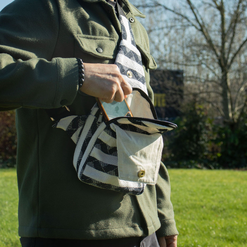 Nomad Sari Jacquard Natural Crossbody Bag | Atlas Nomad | Velora