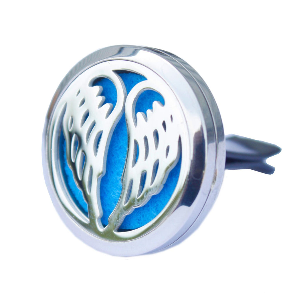 Angel Wings Car Diffuser Kit 30mm - Stainless Steel Locket | Velora