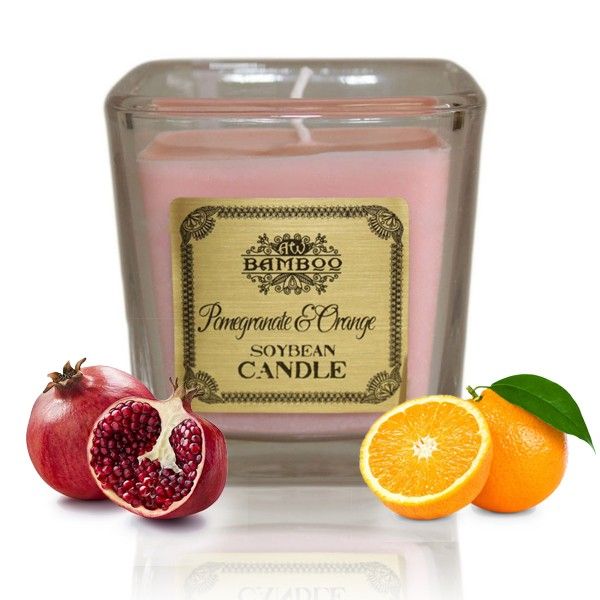 Soy Wax Candle - Pomegranate & Orange | Velora