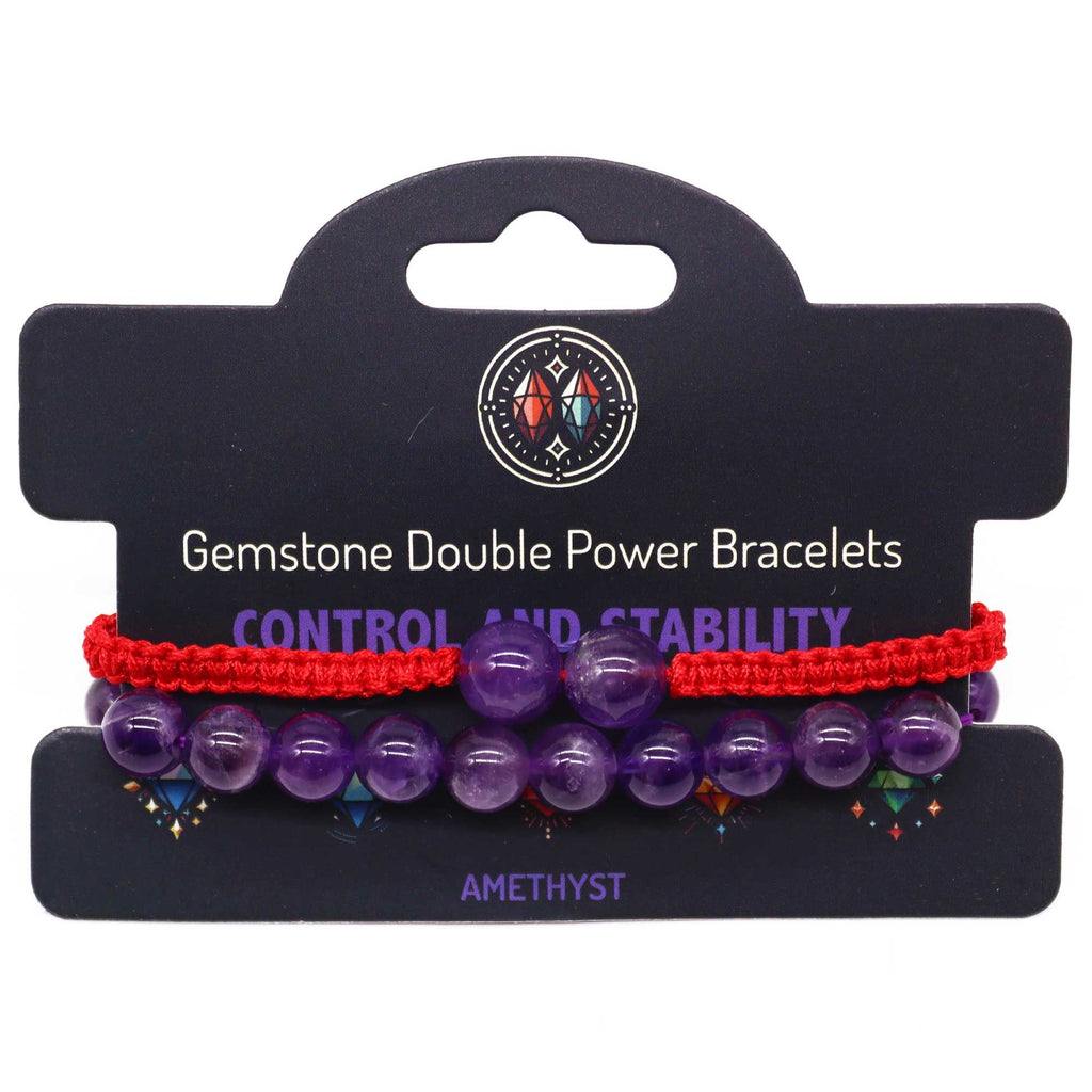 Gemstone Double Power Bracelet - Amethyst | Velora