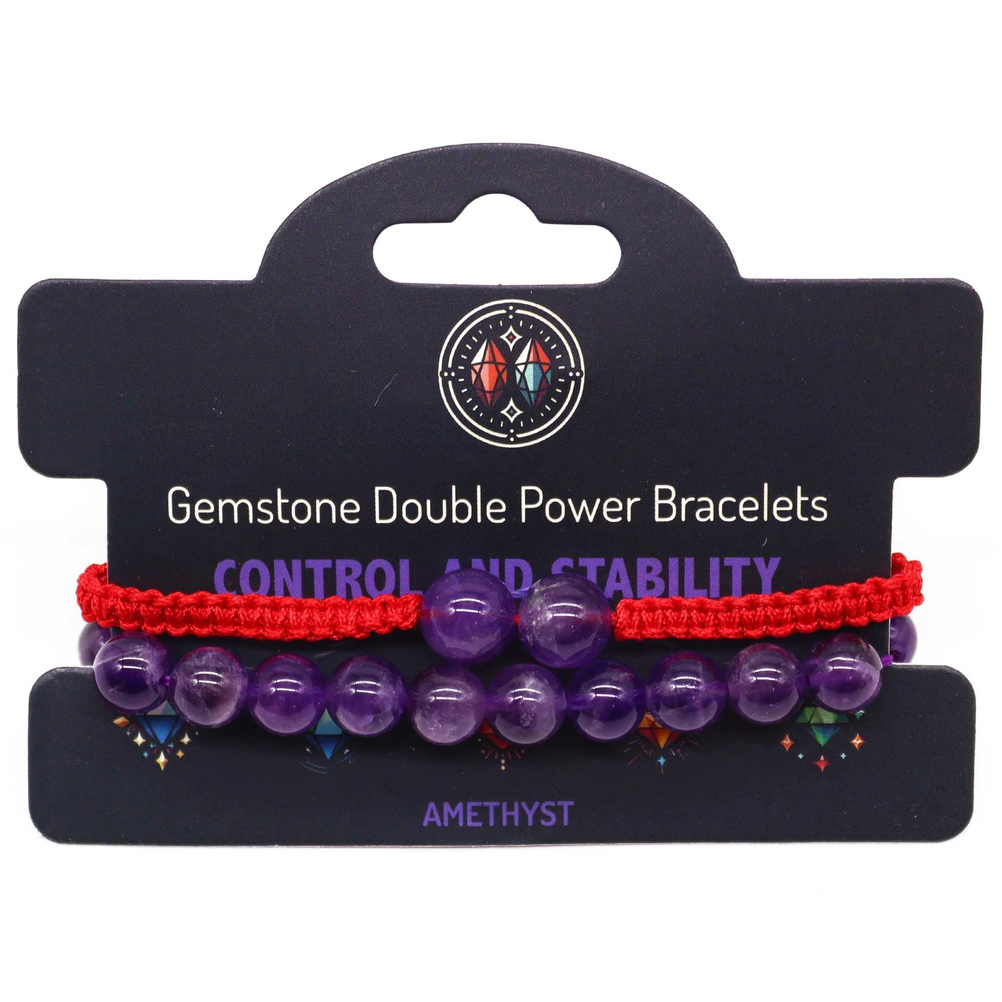 Gemstone Double Power Bracelet - Amethyst | Velora
