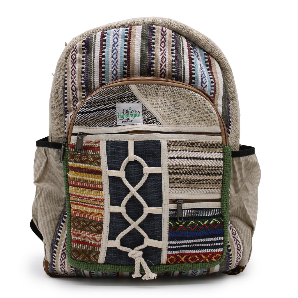 Large Hemp & Cotton Backpack – Rope & Pockets Style | Velora