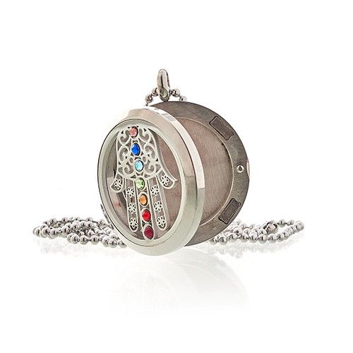 Hamsa Chakra Aromatherapy Diffuser Necklace 30mm - Locket Pendant | Velora