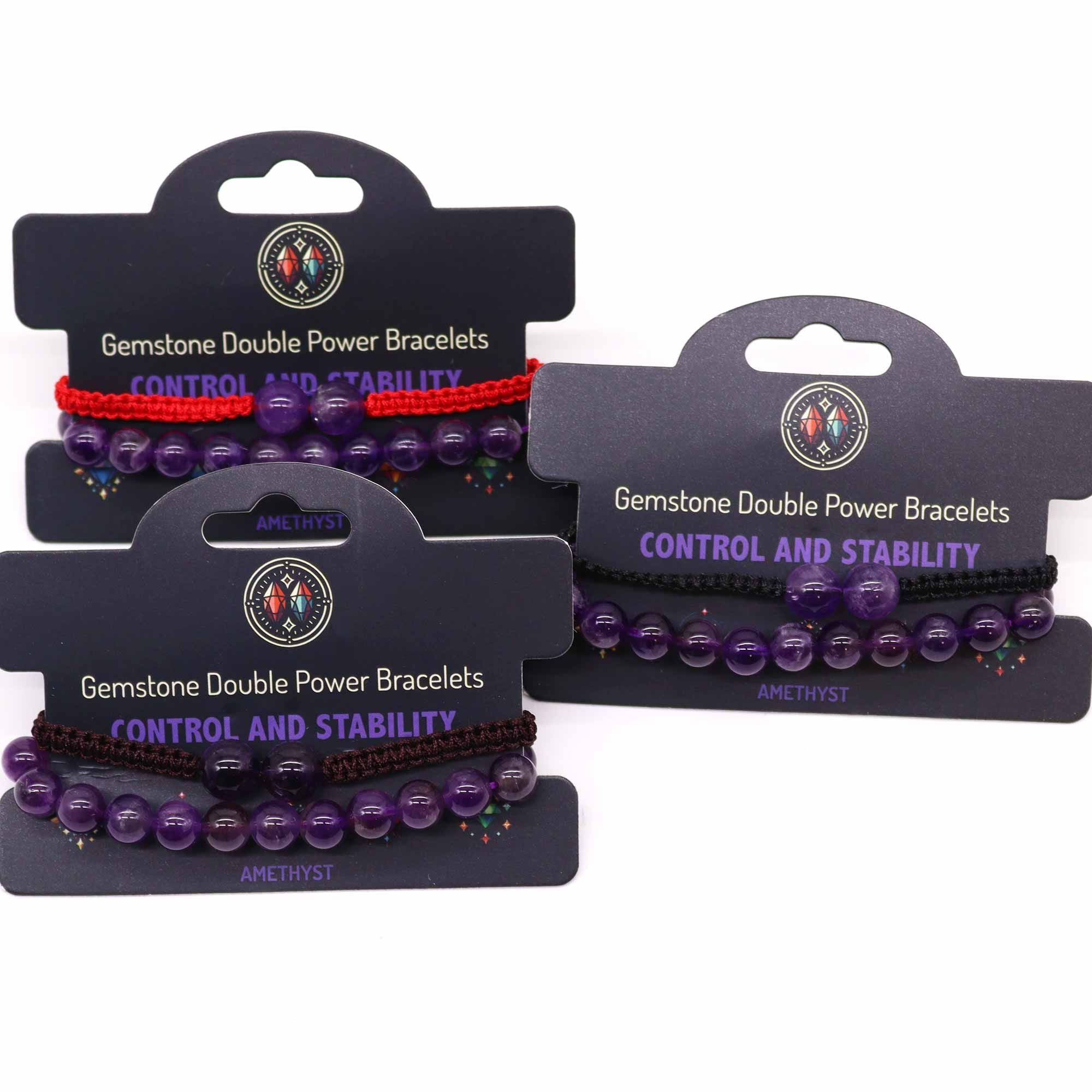 Gemstone Double Power Bracelet - Amethyst | Velora