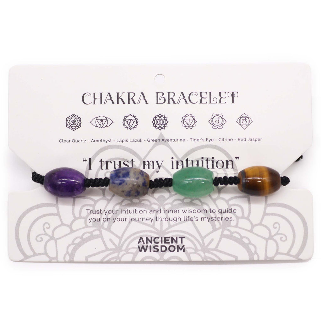 Chakra String Bracelet - Beads | I Trust My Intuition | Velora