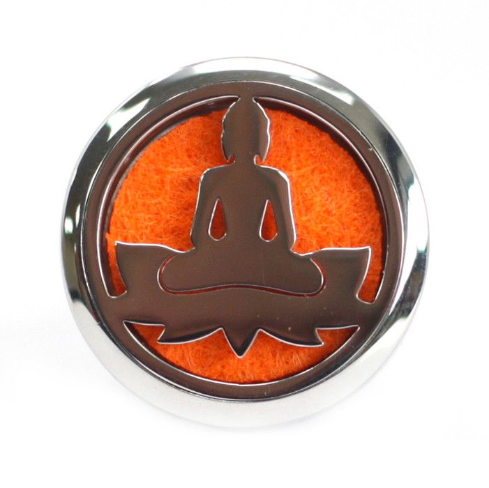 Lotus Buddha Car Diffuser Kit 30mm - Stainless Steel Locket | Velora