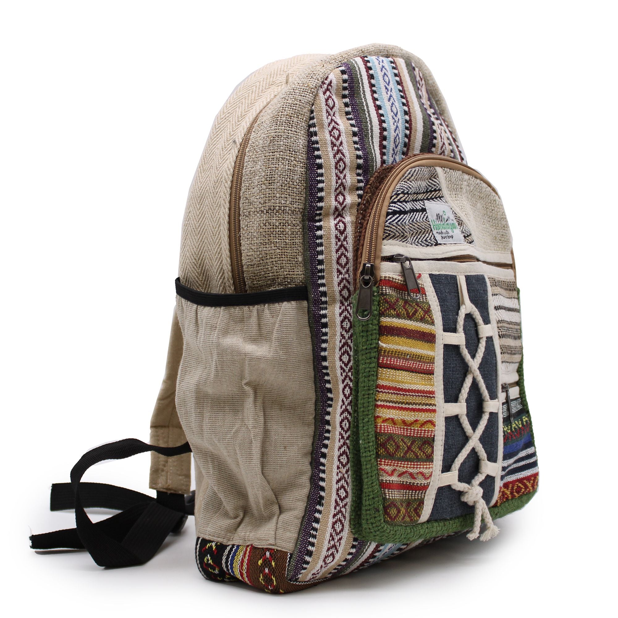 Large Hemp & Cotton Backpack – Rope & Pockets Style | Velora