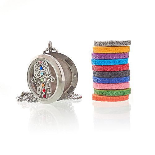 Hamsa Chakra Aromatherapy Diffuser Necklace 30mm - Locket Pendant | Velora