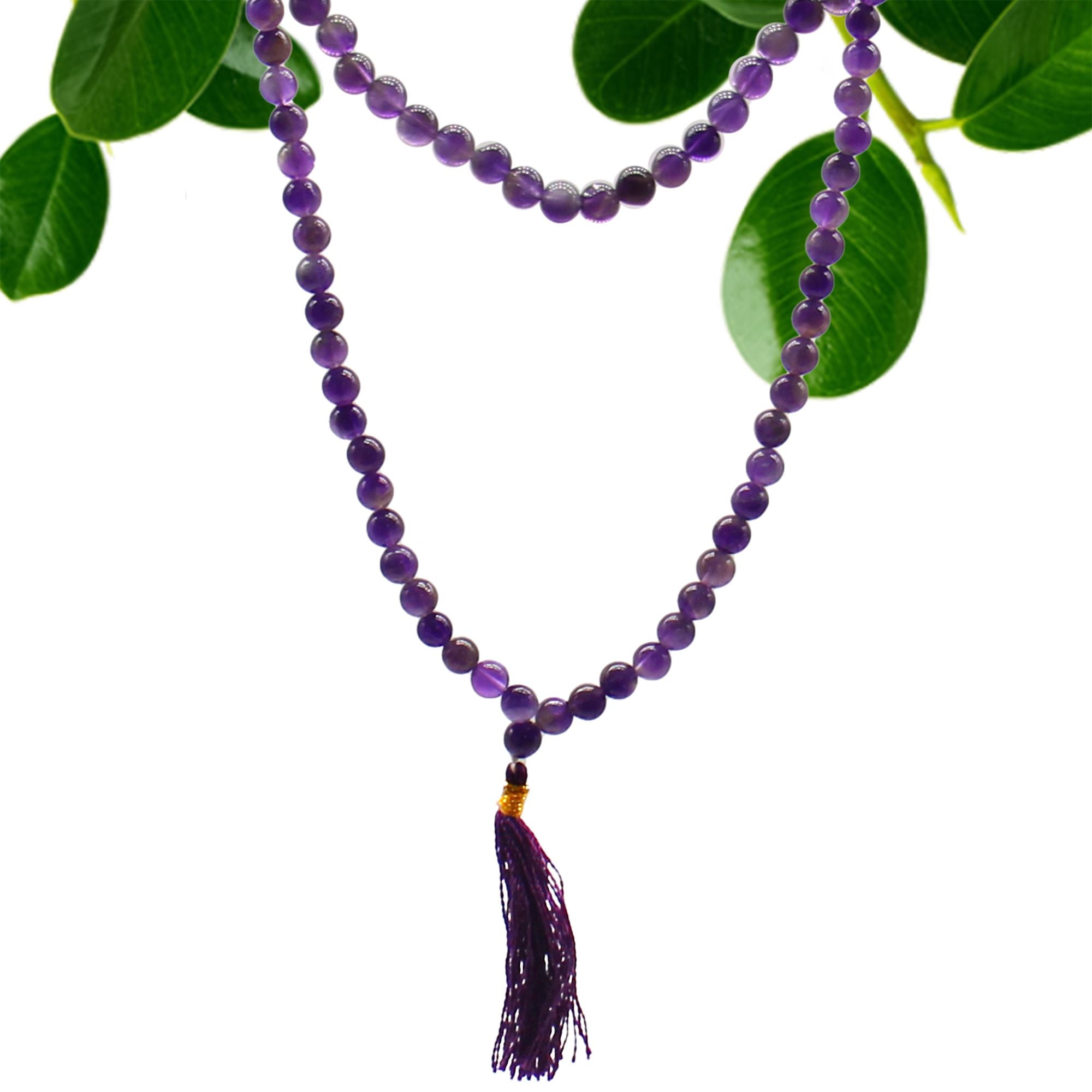 Amethyst Mala Beads | 108 Bead Meditation Necklace