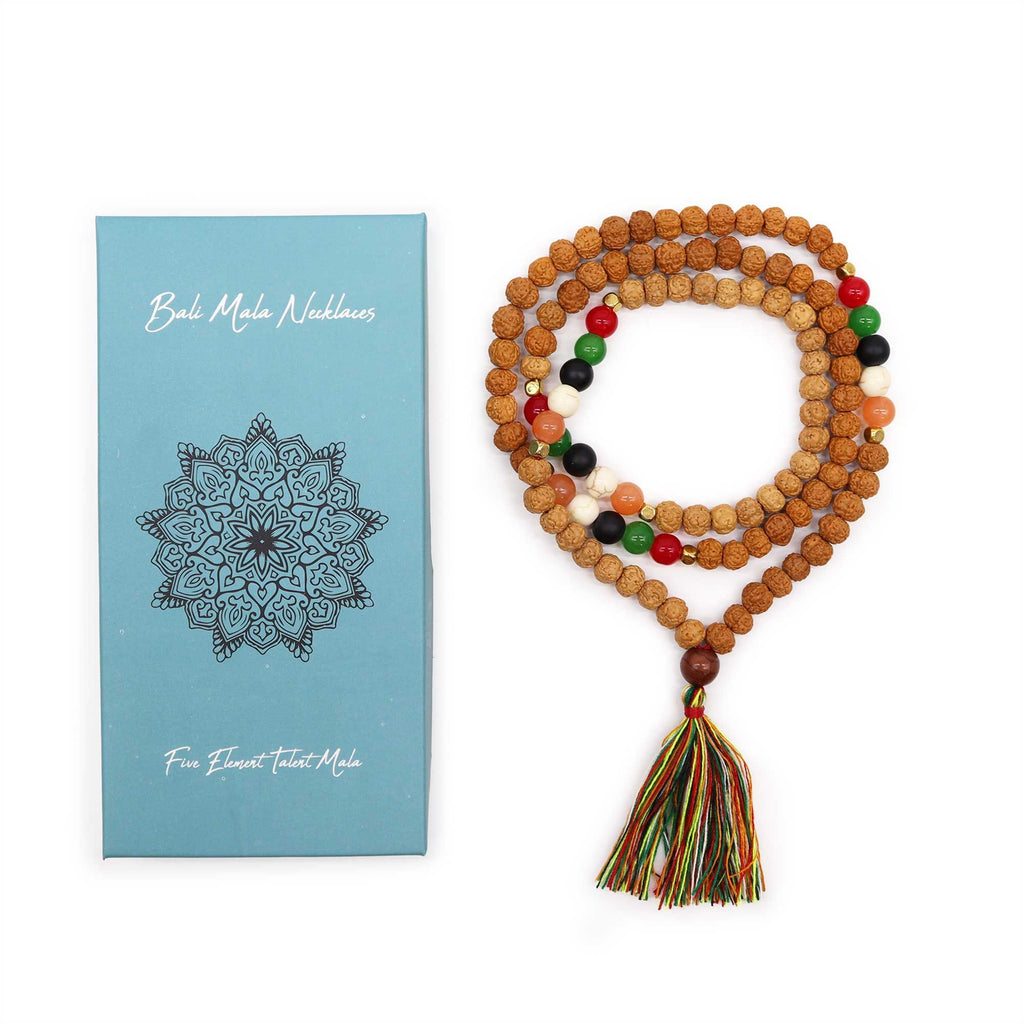 Five Element Talent Bali Mala Necklace | Handcrafted Spiritual Jewellery | Velora
