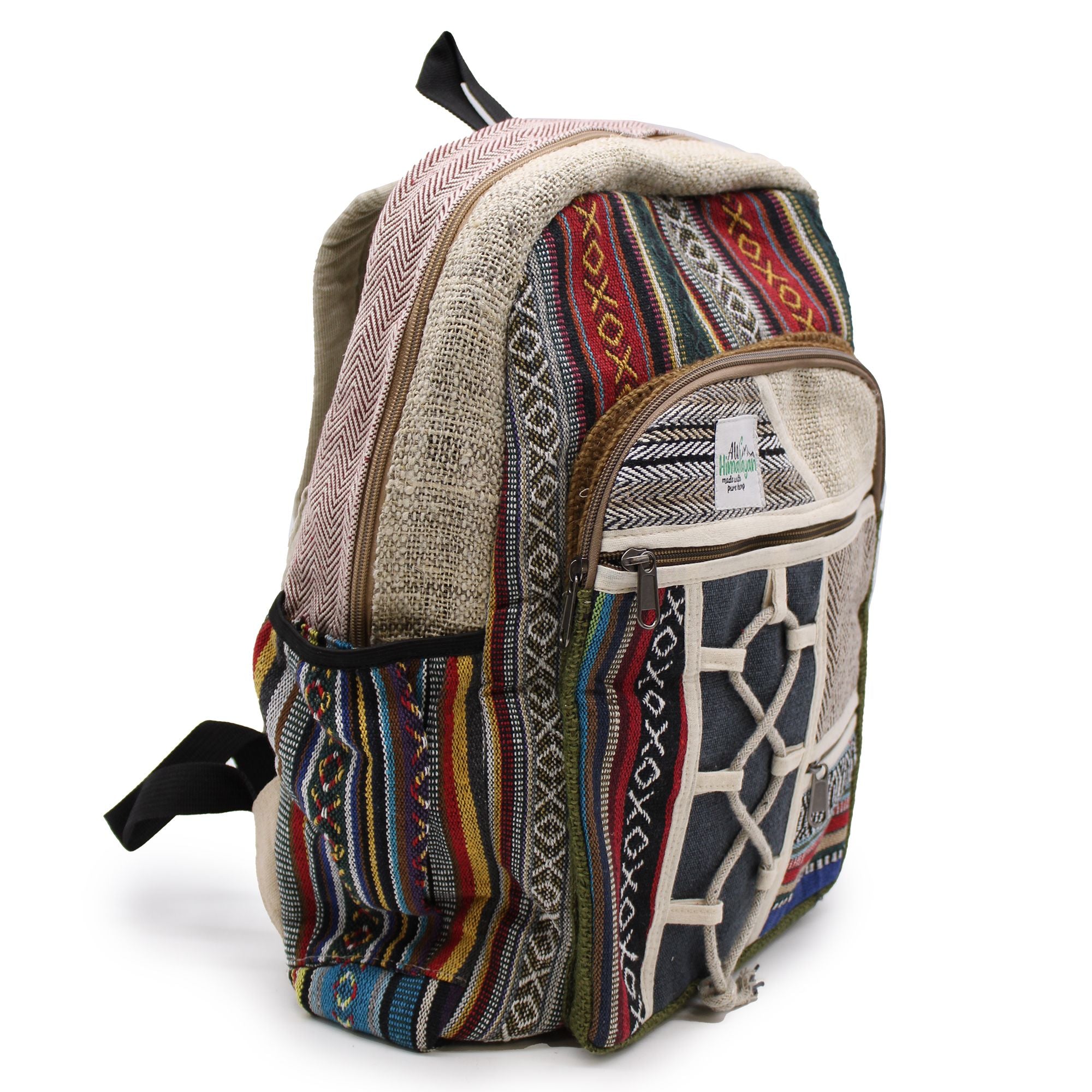 Large Hemp & Cotton Backpack – Rope & Pockets Style | Velora