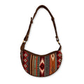Jacquard Hobo Bag - Rich Browns | Brown Strap | Velora
