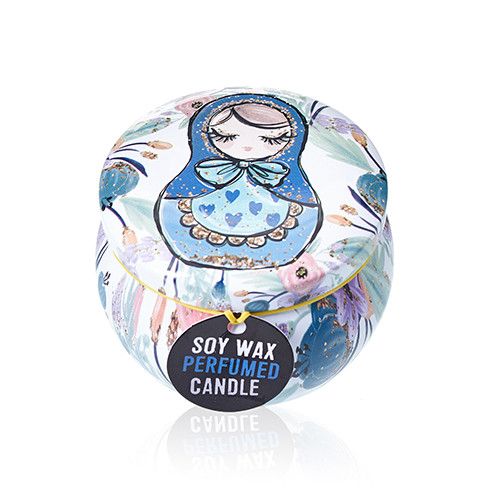 Art Tin Candle - Russian Dolls - Dolly Blue | Velora