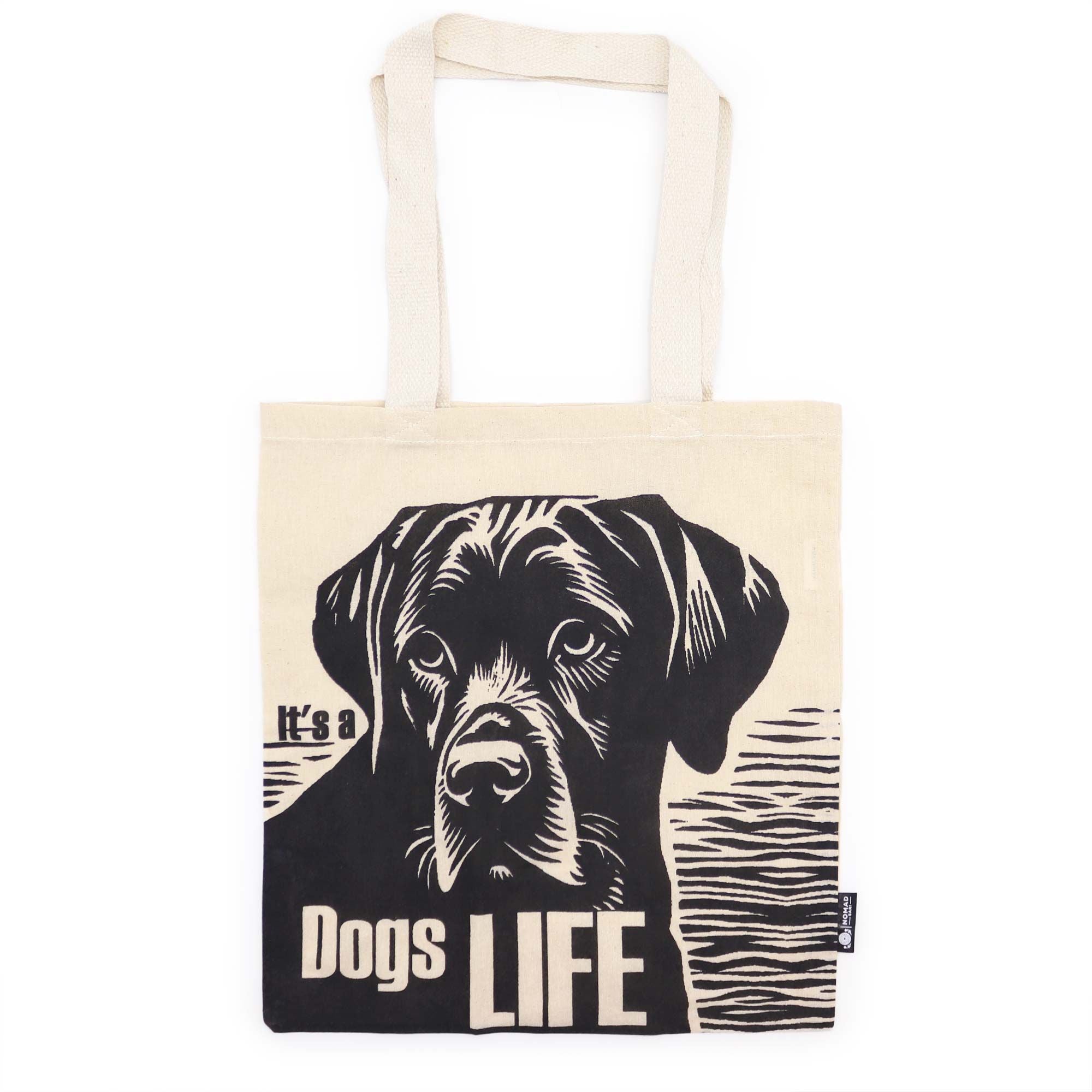 Iconic Basic Tote Bag - Dog's Life - Natural 4oz | Velora