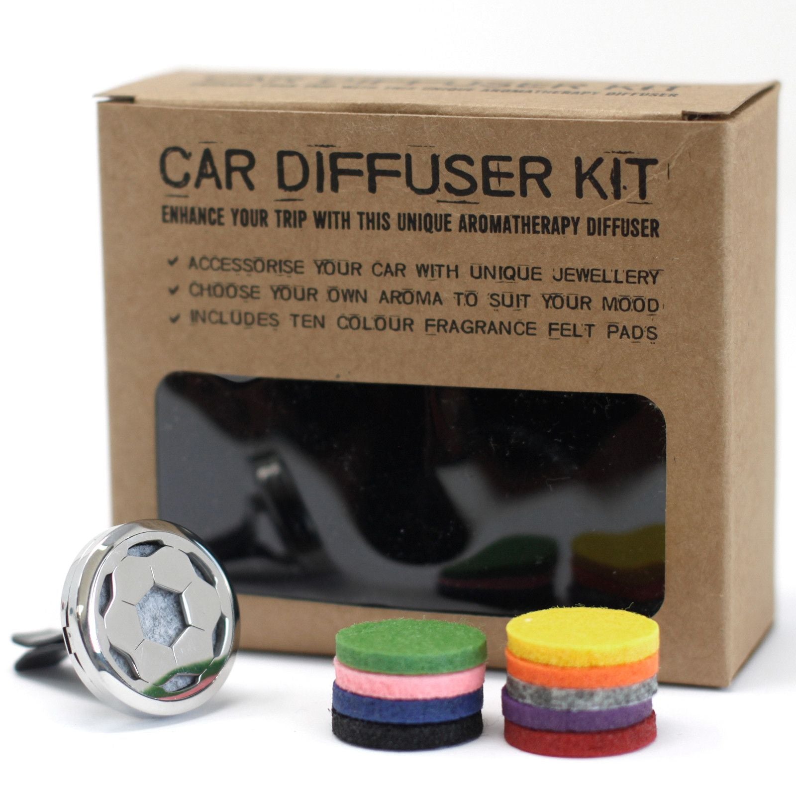 Football Car Diffuser Kit 30mm - Stainless Steel Locket | Velora
