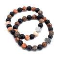 Gemstone Friendship Bracelets - Eternity | Leopard Skin Jasper & Lava Stone | Velora