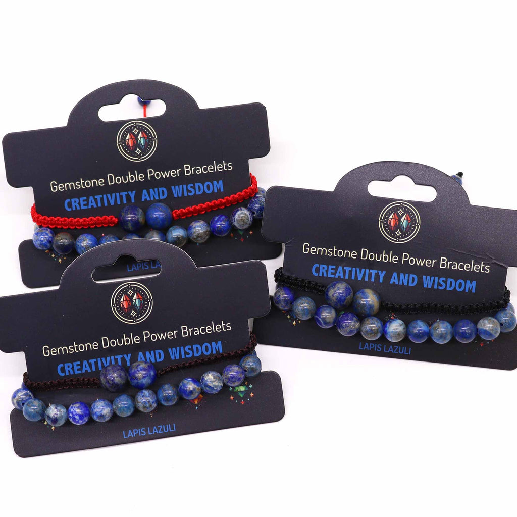 Gemstone Double Power Bracelet - Lapis Lazuli | Velora